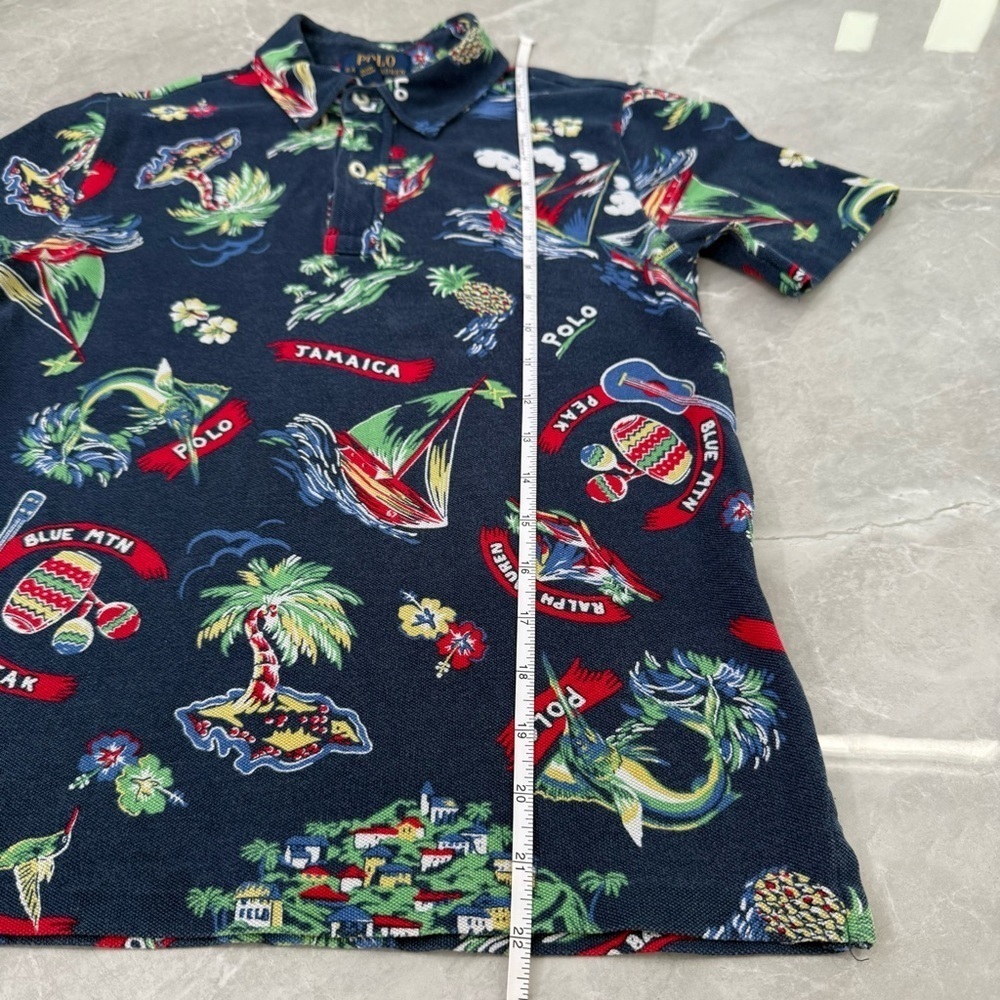 Boys Ralph Lauren Tropical Jamaica 100% Cotton Polo Short Sleeve Shirt Medium - Picture 16 of 16